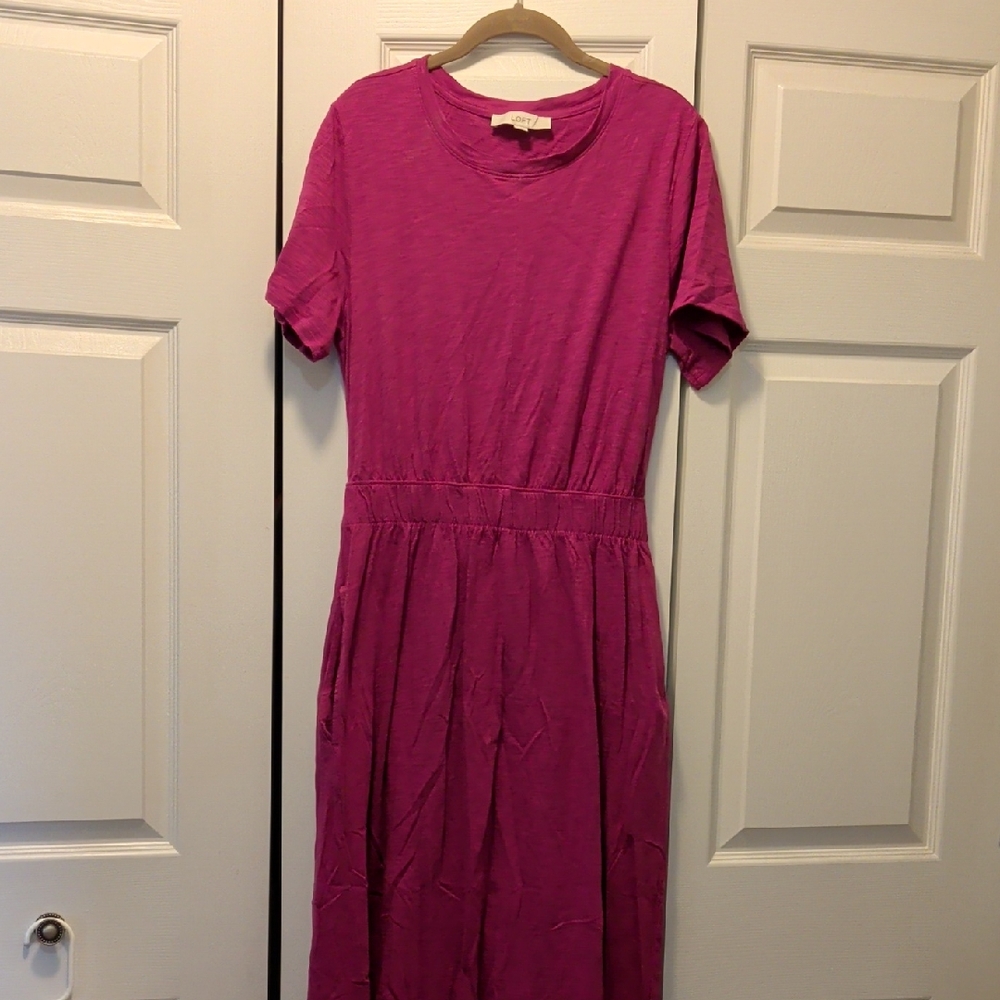 LOFT Fuchsia Maxi Dress With Open Back